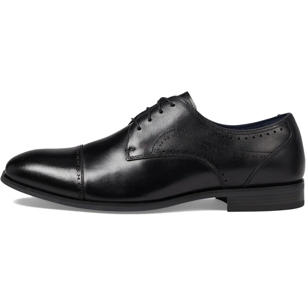 Stacy Adams Bryant 25634-001 Oxford Men's US 8 Black Cap Toe Dress Shoes HAWK683